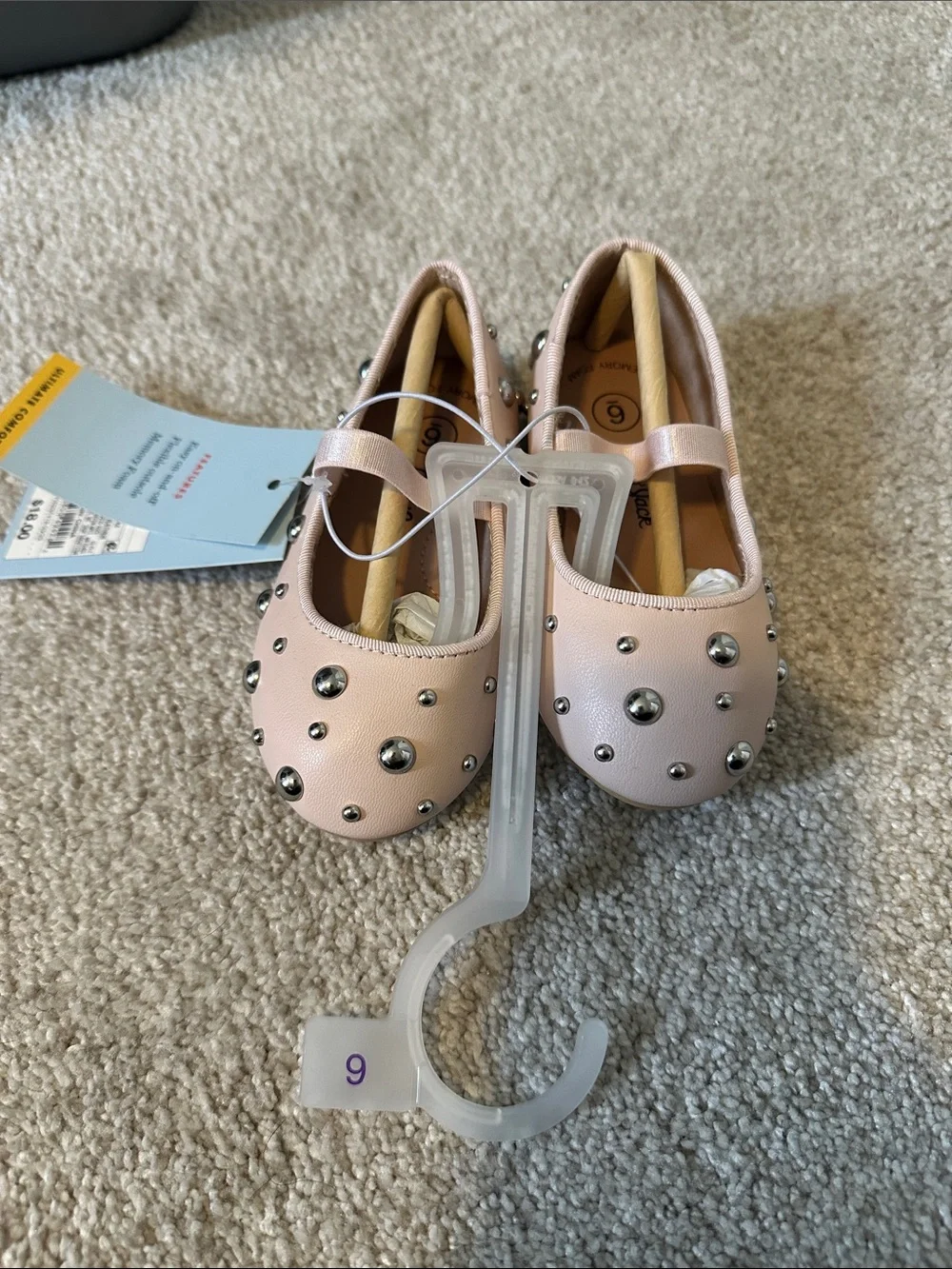 Cat & Jack Light Pink Studded Mary Jane Flats